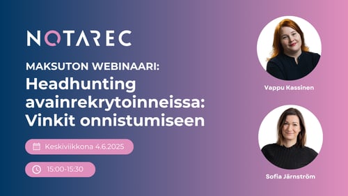 Webinaari Headhunting avainrekrytoinneissa vinkit onnistumiseen