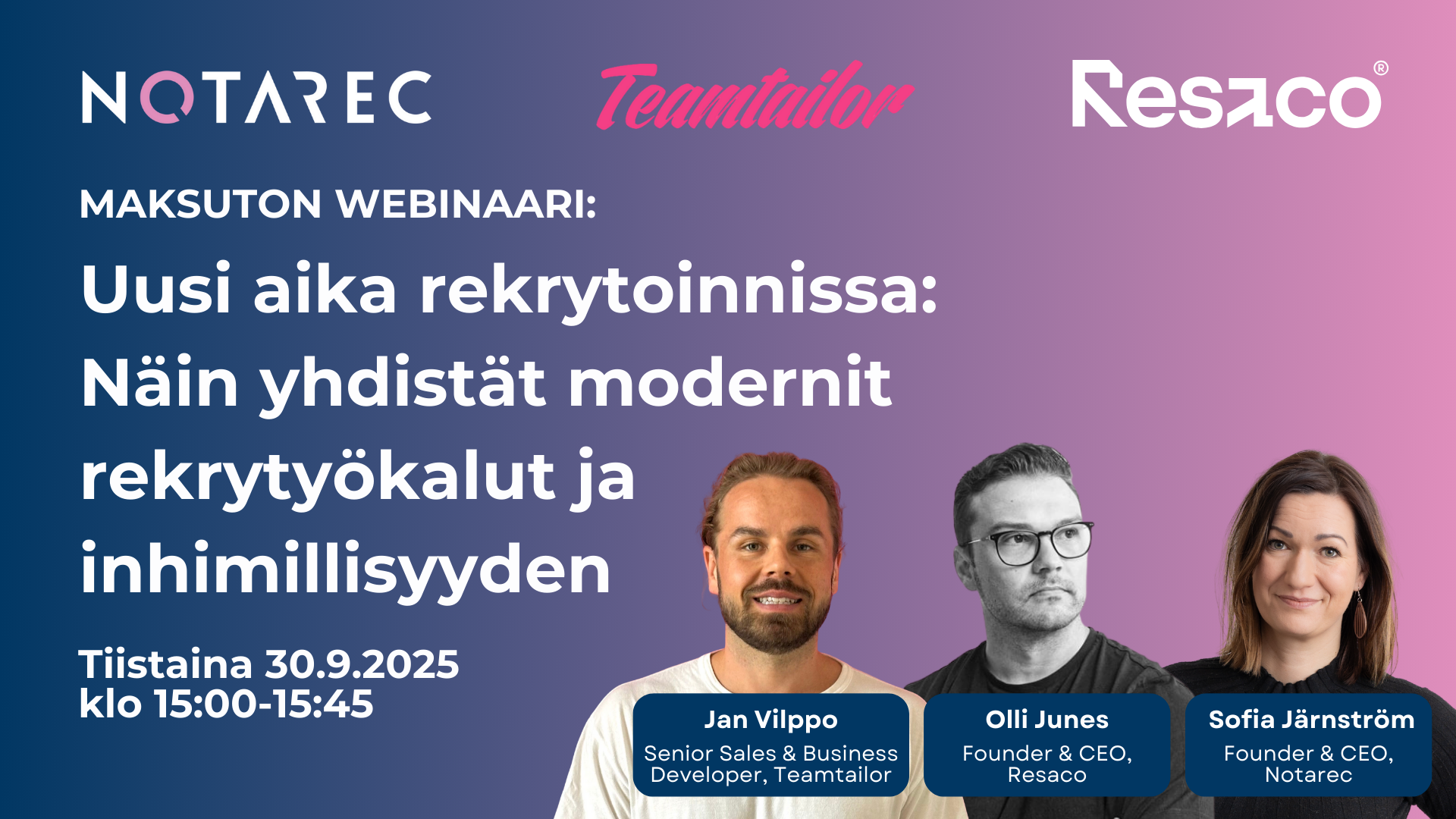 Webinaari Uusi aika rekrytoinnissa